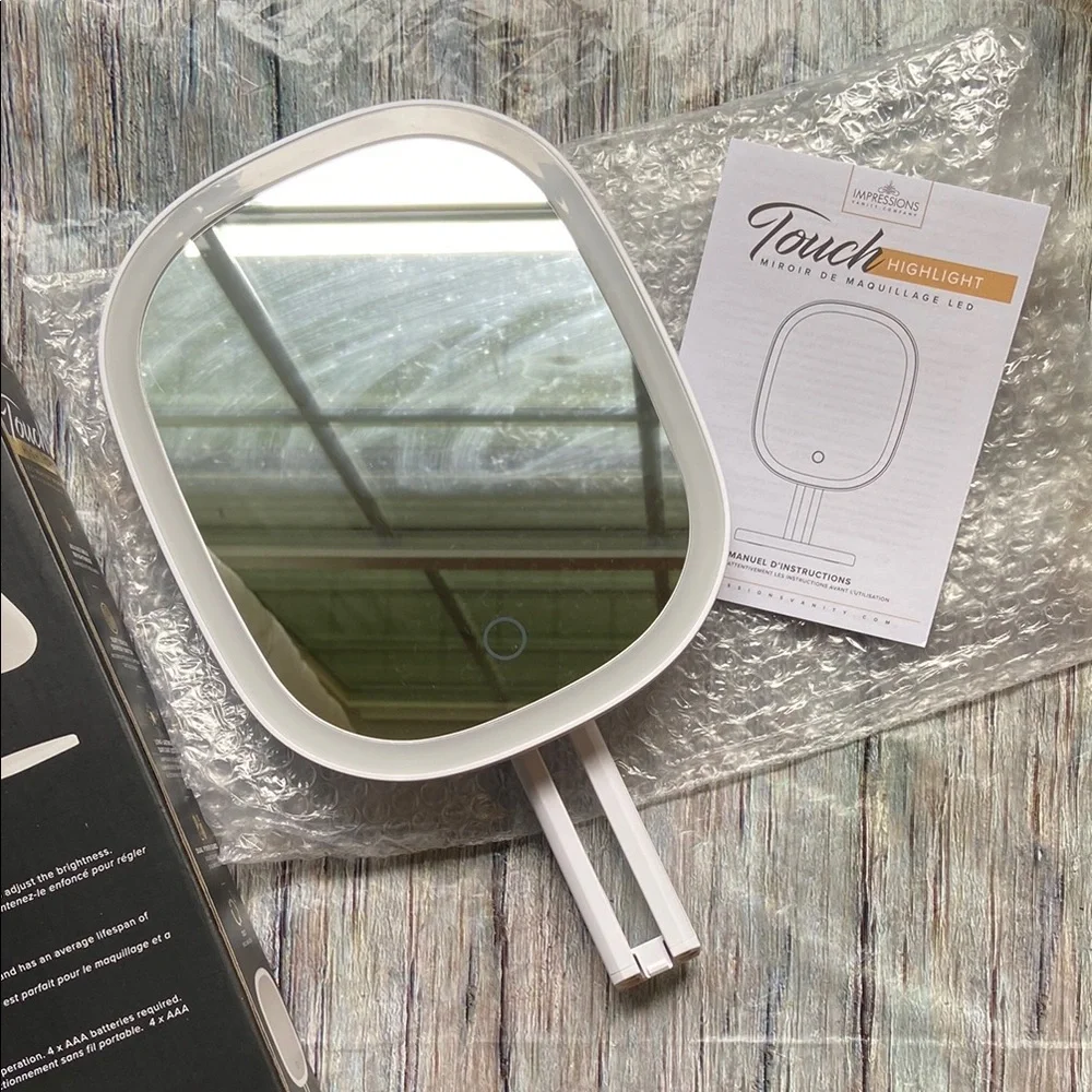 New Impressions Touch Highlight LED Makeup Mirror - White